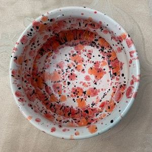 Pottery-handmade speckled Tangerine, Pink & Black/White